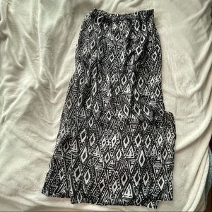Black & White Printed Maxi Skirt